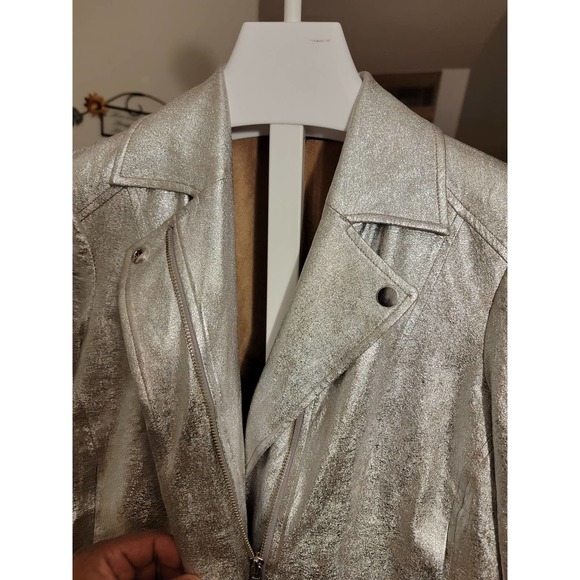 INC Metalic Silver Crop Jacket - Picture 2 of 9